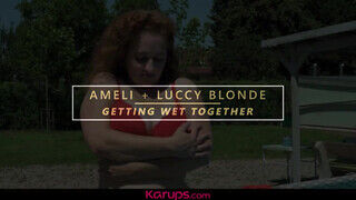 Ameli a orbitális kannás nő és a szöszi ribanca Luccy Blonde kényeztetik egymást - sex-videochat