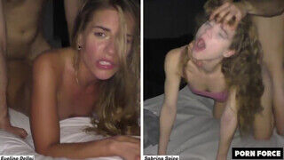 Eveline Dellai VS Sabrina Spice a vonzó tini csajok pornó videója - sex-videochat