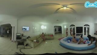 Forró fiatal latinák olajos leszbi birkózása gigászi fenekű nevelő testvéreikkel vr-ben