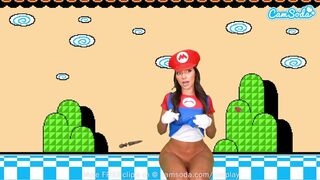 Sisi Rose méretes popsis cosplayje super mario makerben bulkesz squirt órással