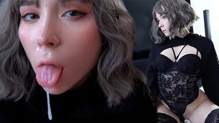 Aranyos tinédzser mélyen cidázza osztálytársa gigászi faszát, baszódnak különböző pózokban és arcra élvez