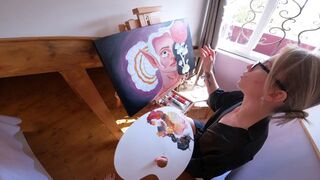 Tehetséges művész andre-t megbasszák festés közben