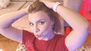 Gigászi lövellés borítja be a vörös fiatal arcát