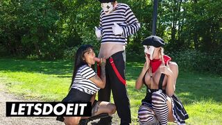 Sexy Street Mimes bemutatja: Szívdöglesztő édeshármas gigantikus mellekkel és orbitális farkakkal a LetsDoeIt csatornán