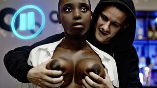 Freeze Exkluzív: Fekete Szépség Óriási Popsiját Megtölti egy Betörő - Interracial Időmegállító Fétis Kaland
